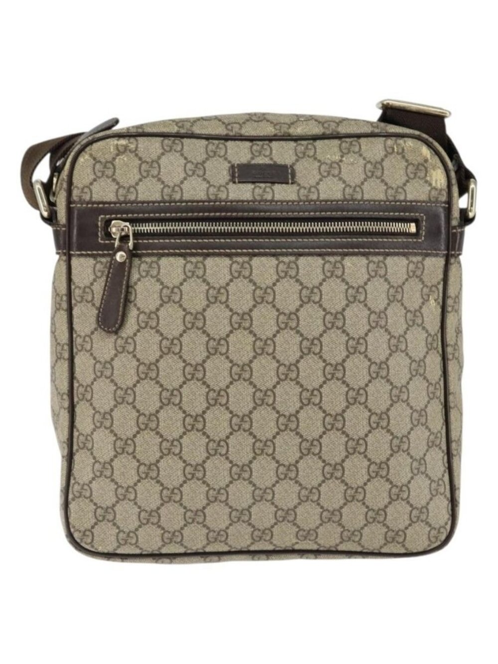 Authentic GUCCI GG Supreme Shoulder Bag PVC Brown Gold 201448 - Picture 5 of 16